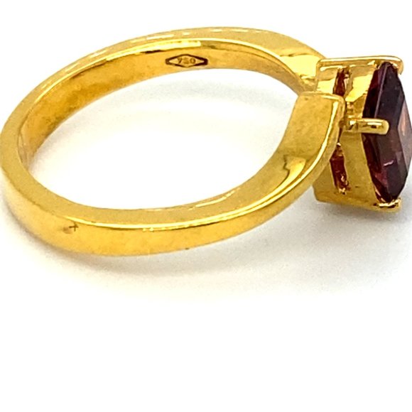 Red Purple Tourmaline 1.15ct Solid 18K Gold Ring - Picture 3 of 6